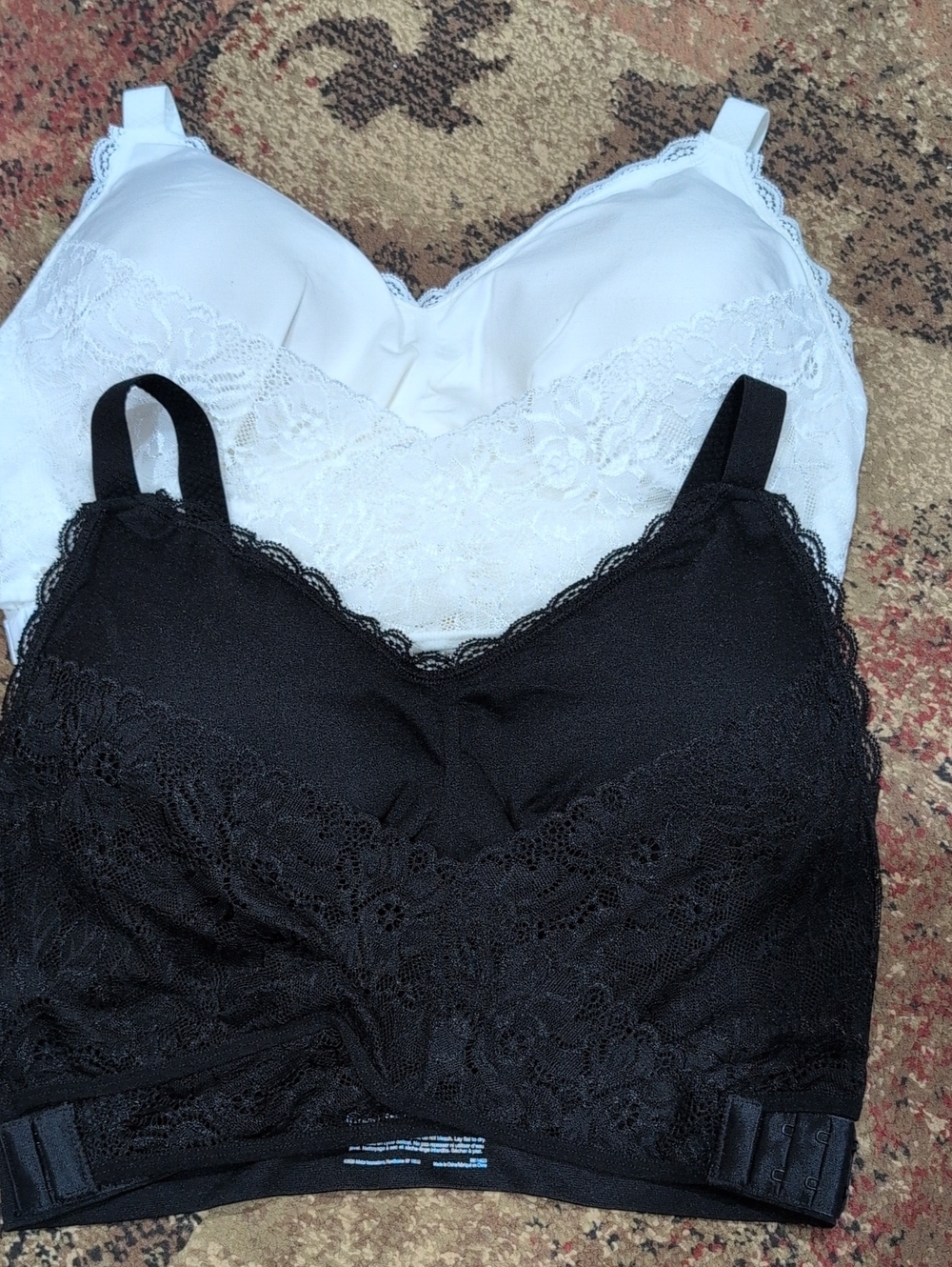Caramia Lace Bralette Set Of 2 Black/White 4x